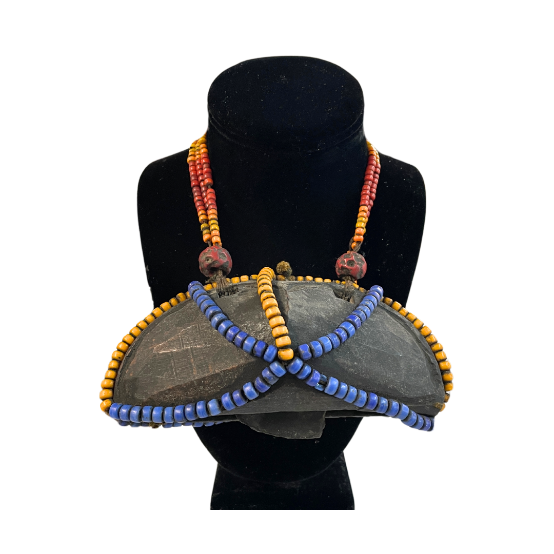 African Warrior Stone and Bead Necklace