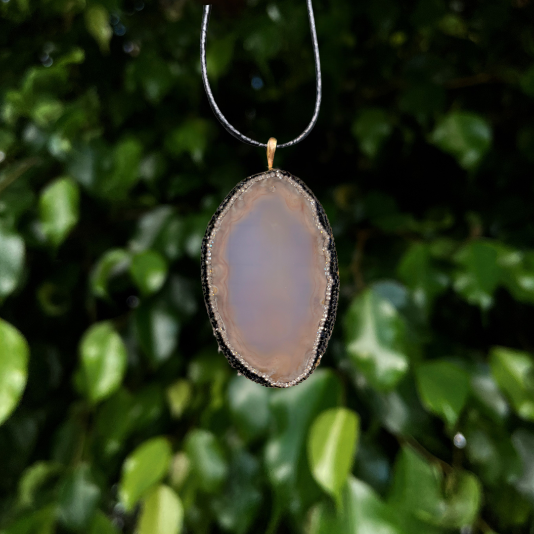 Polished Agate Slice Pendant