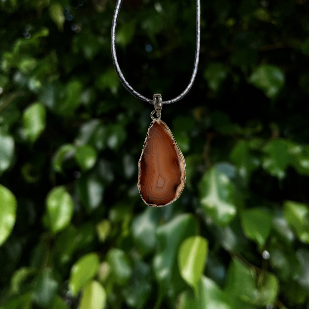 Brown Banded Agate Pendant
