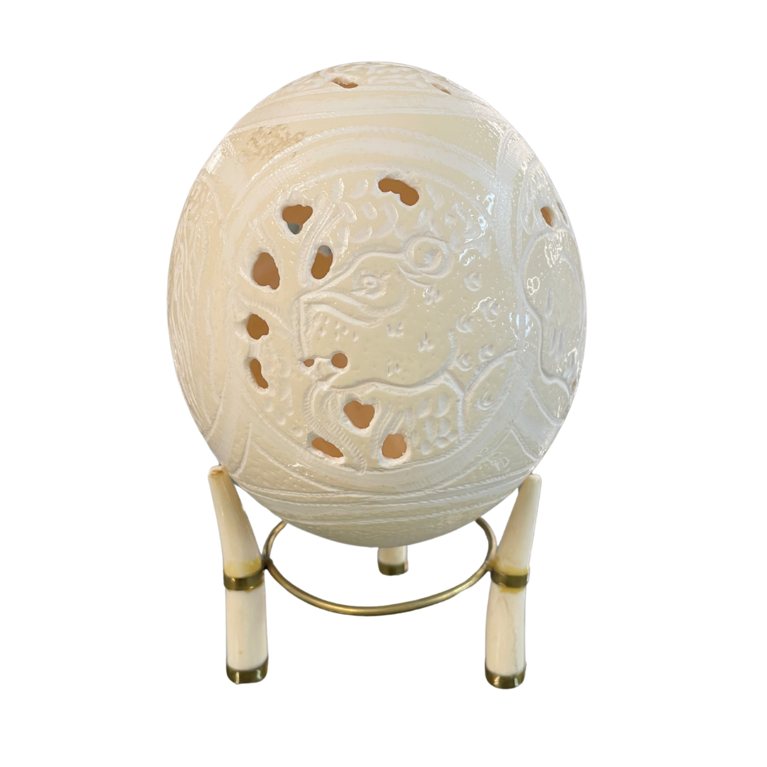 Carved Ostrich Egg