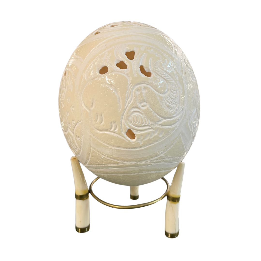 Carved Ostrich Egg