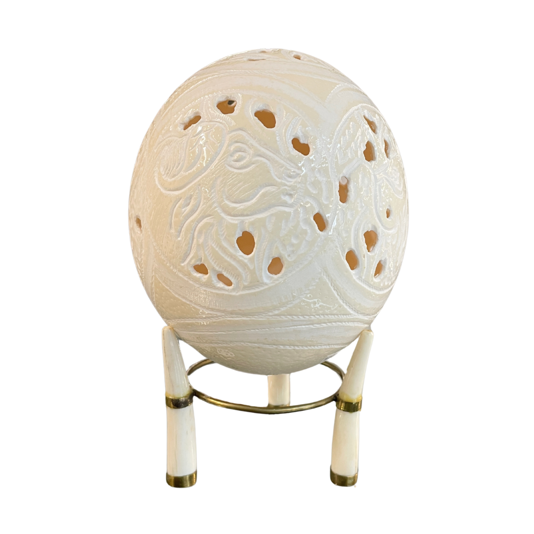 Carved Ostrich Egg