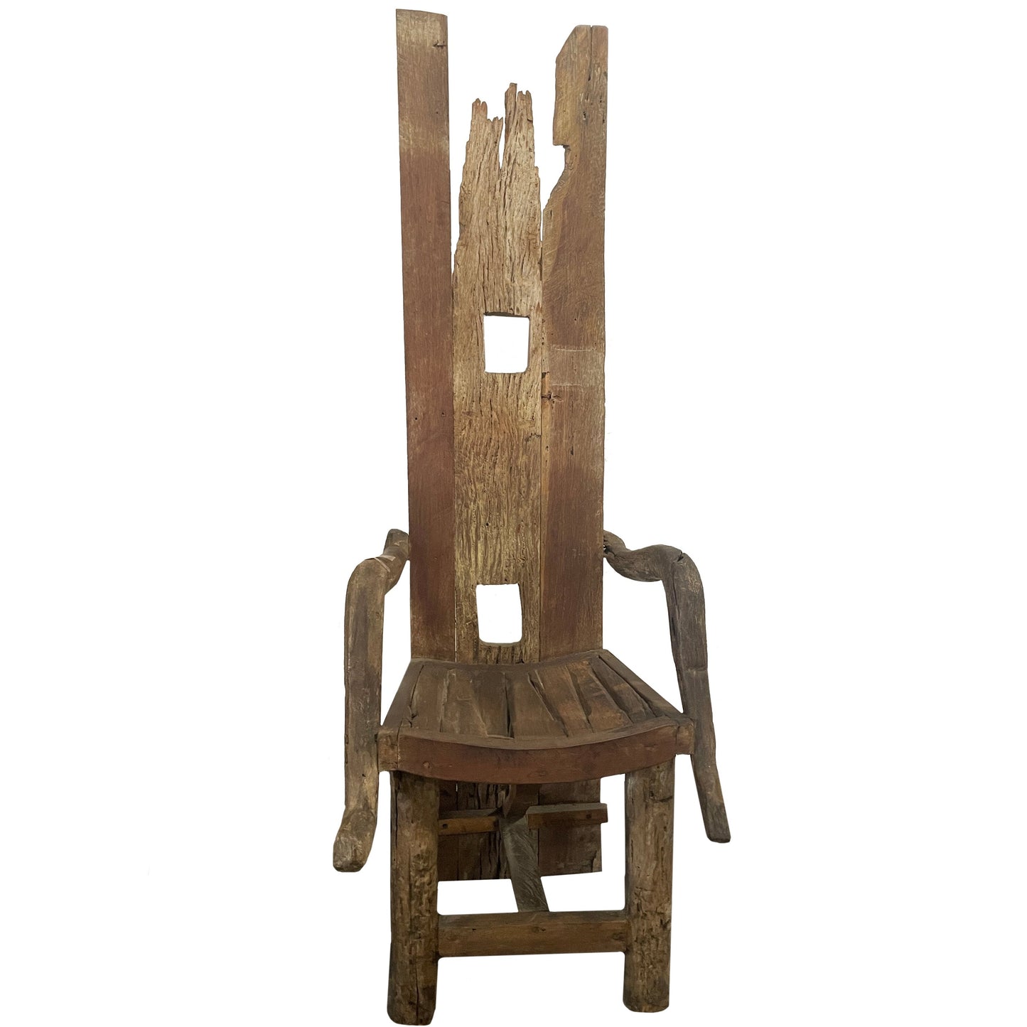 Rustic Wooden Throne Chair