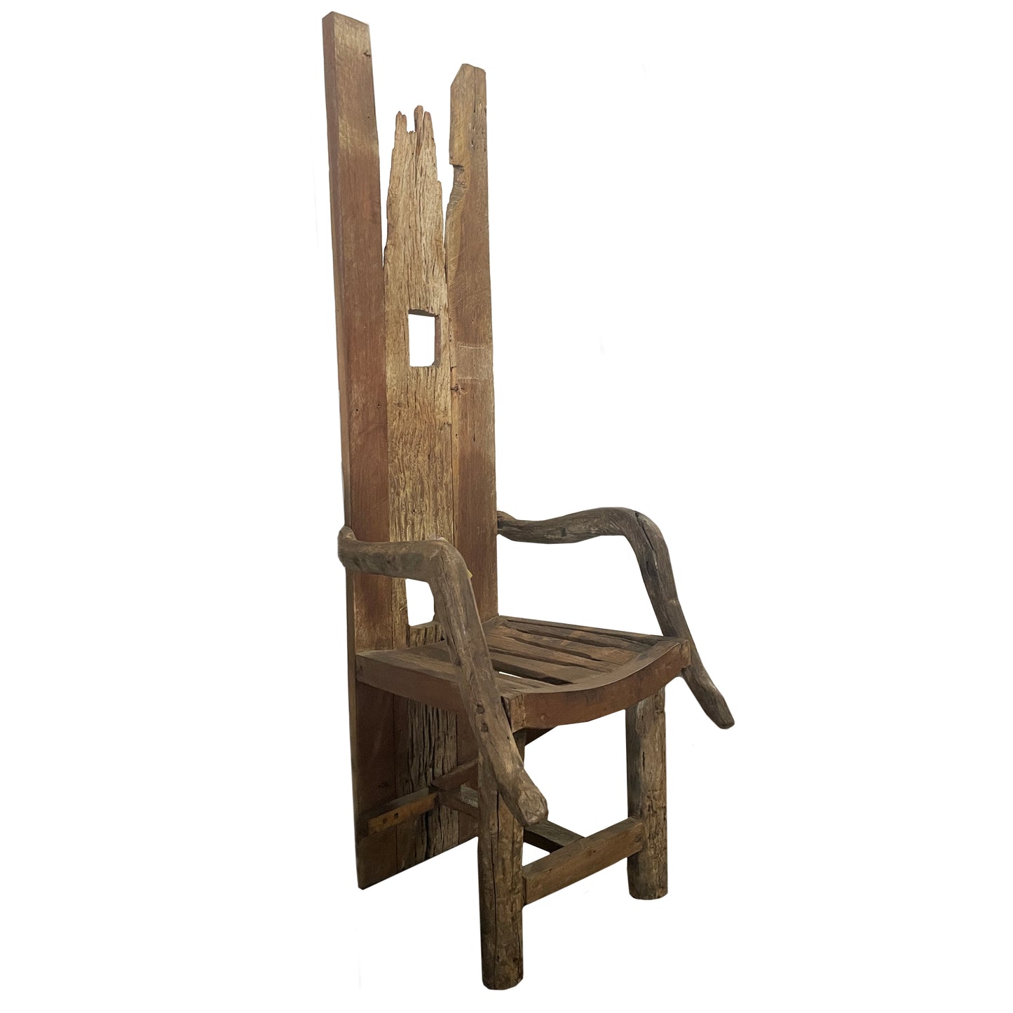 Rustic Wooden Throne Chair