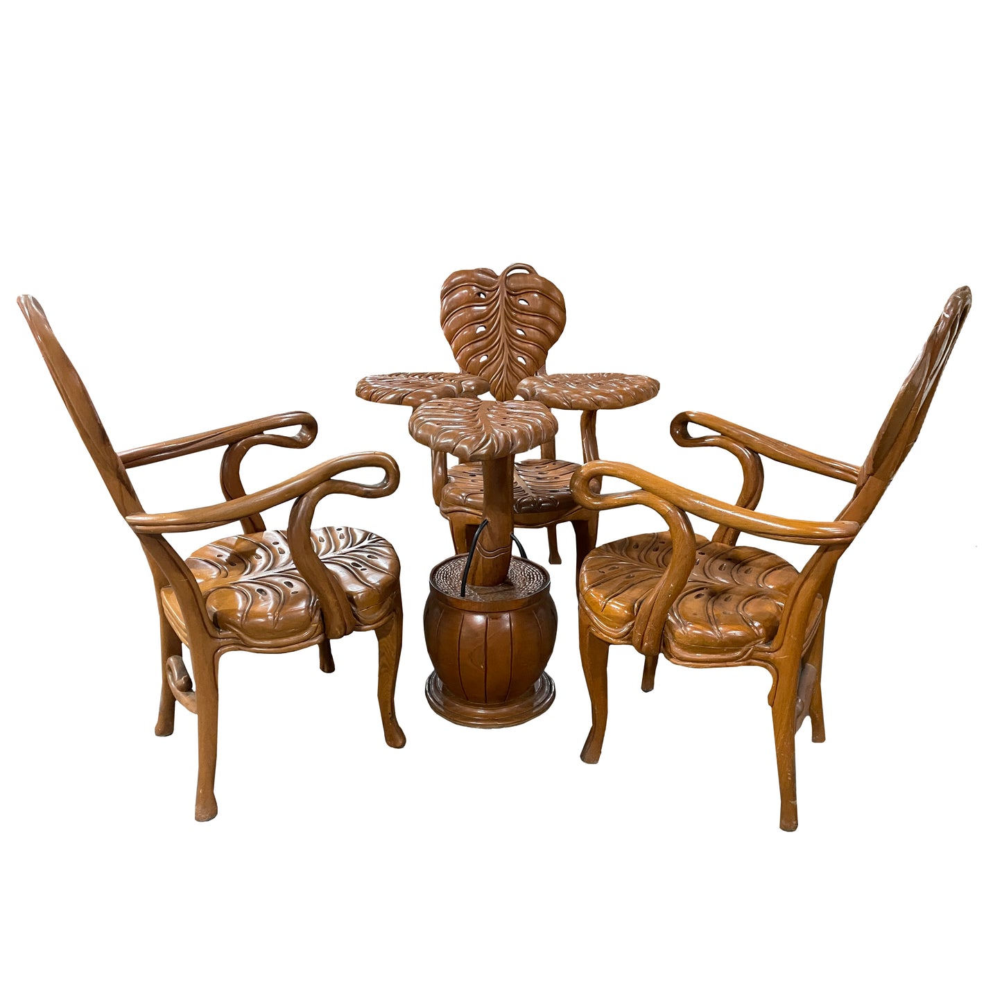 Leaf Design Table and Chair Set