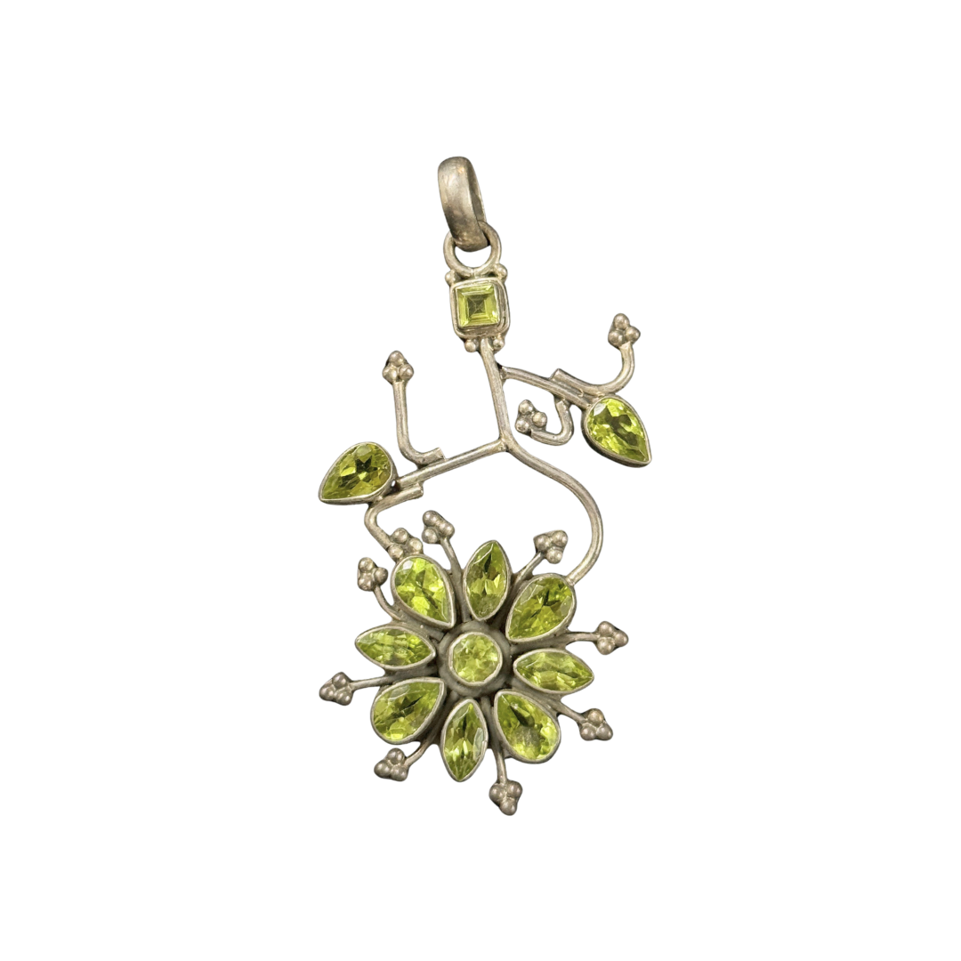 Peridot Floral Pendant