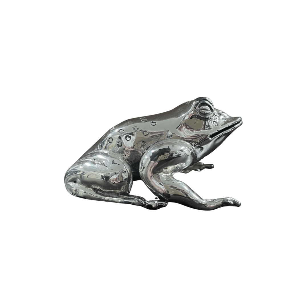 Silver Frog Figurine