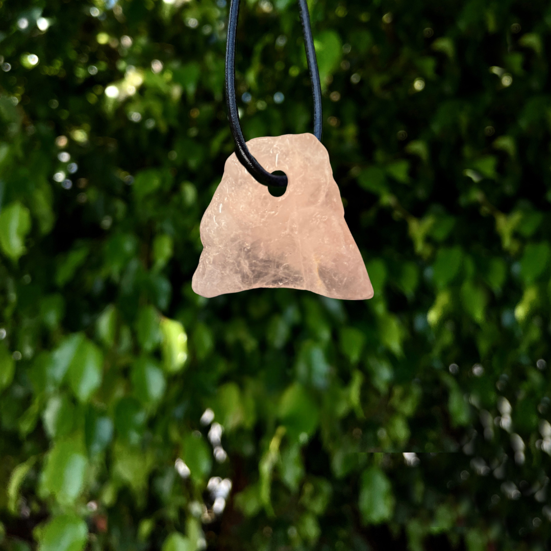 Raw Rose Quartz Pendant