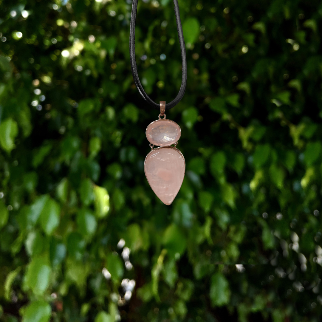 Rose Quartz Dual Drop Pendant
