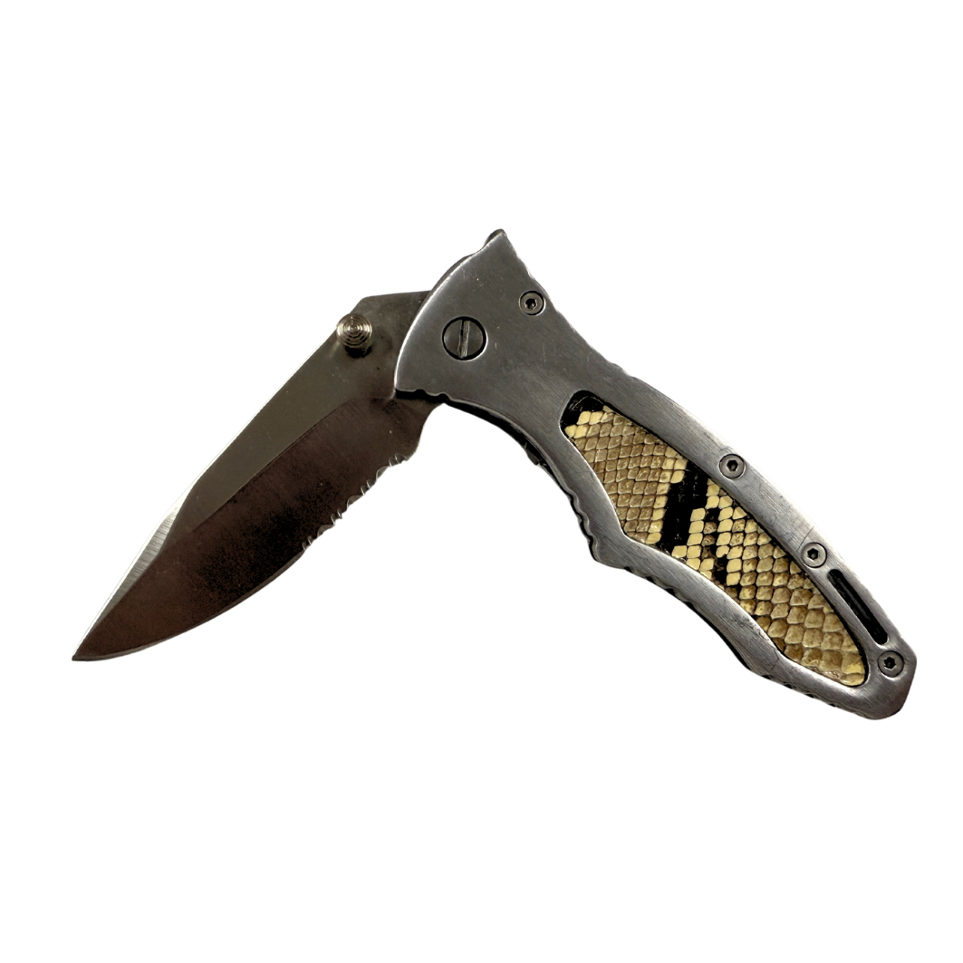 Folding Knife with Python Skin