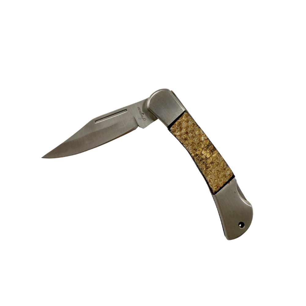 Rattlesnake Skin Folding Knife