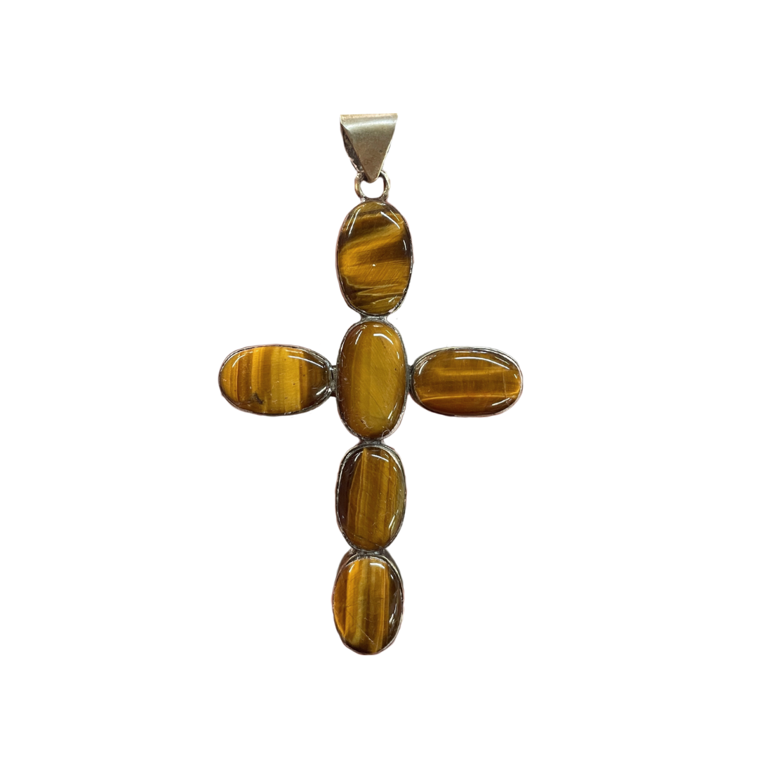 Tiger Eye Cross Pendant