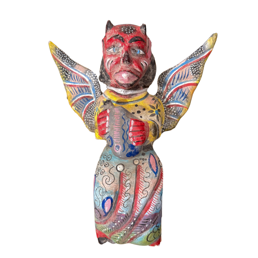 Devil Angel Holding Stone