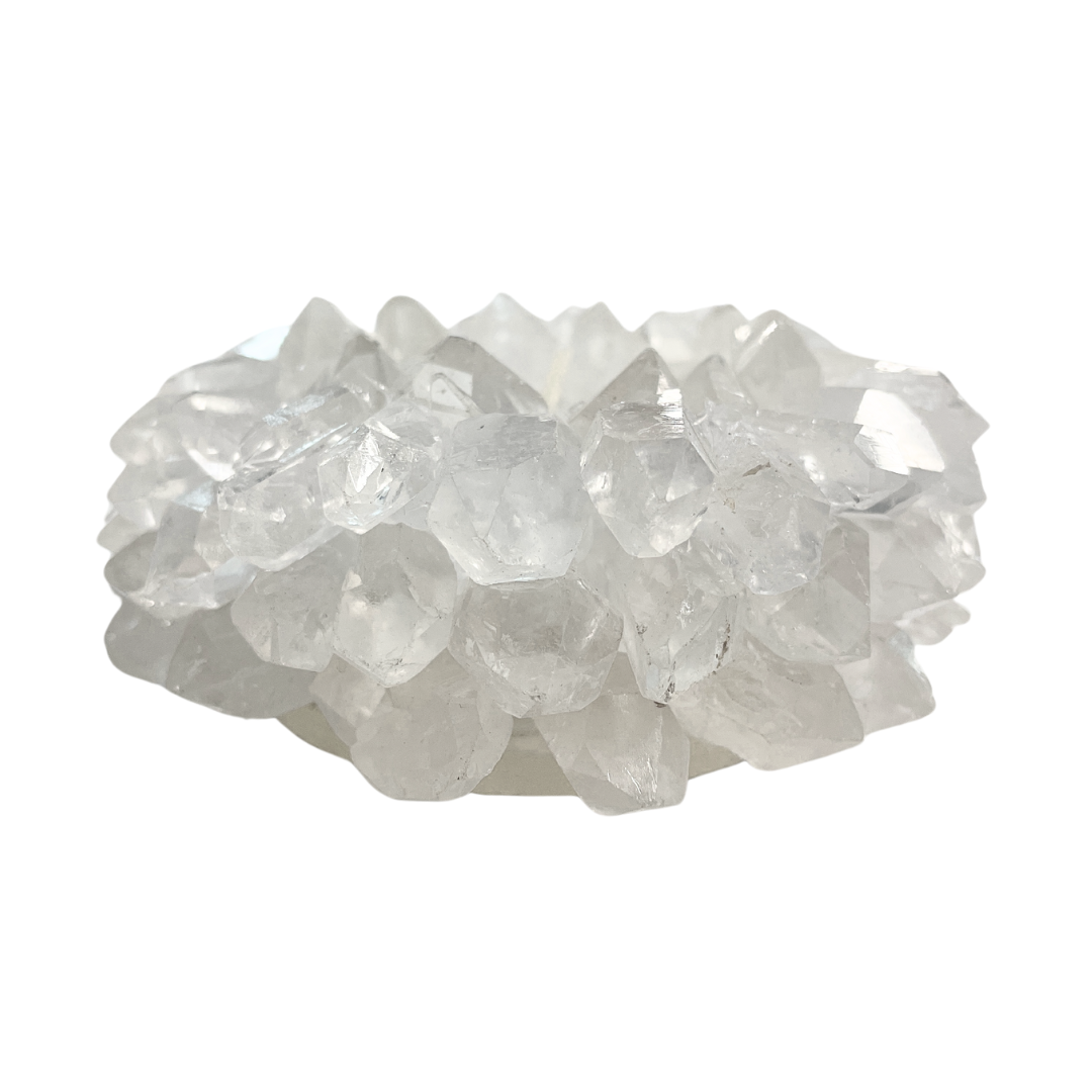 Clear Quartz Candle Holder