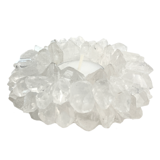 Clear Quartz Candle Holder