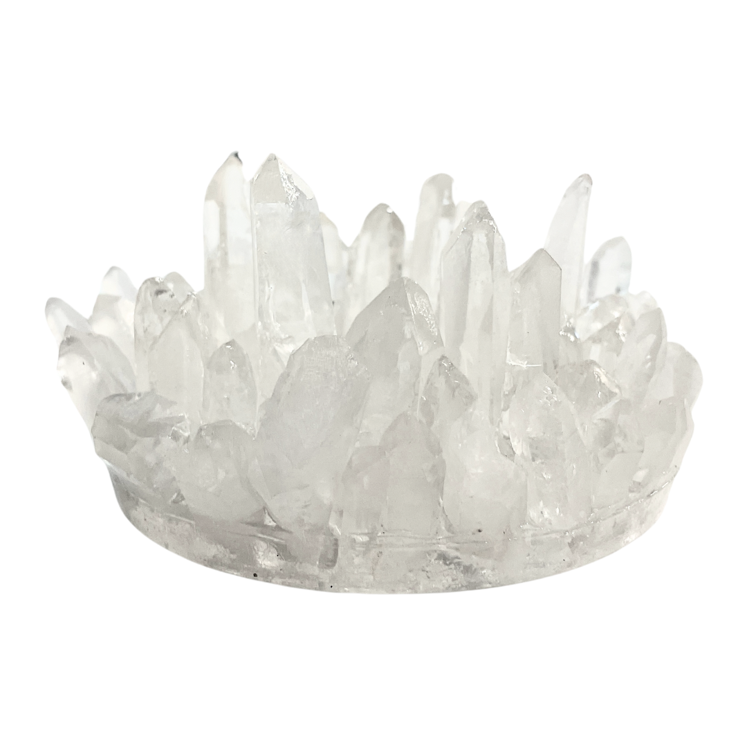 Clear Quartz Candle Holder