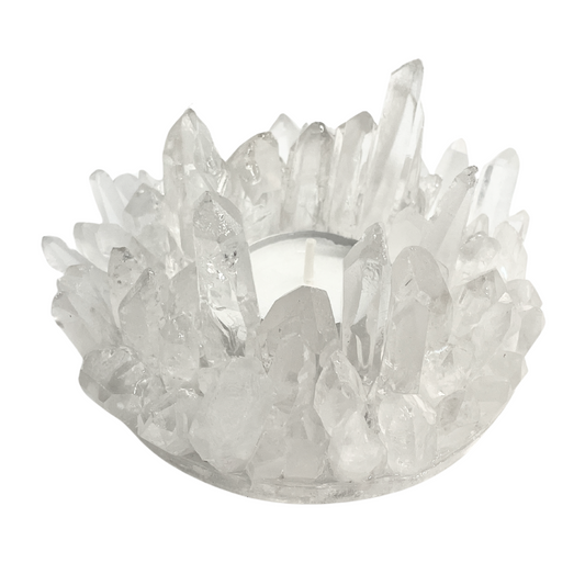 Clear Quartz Candle Holder