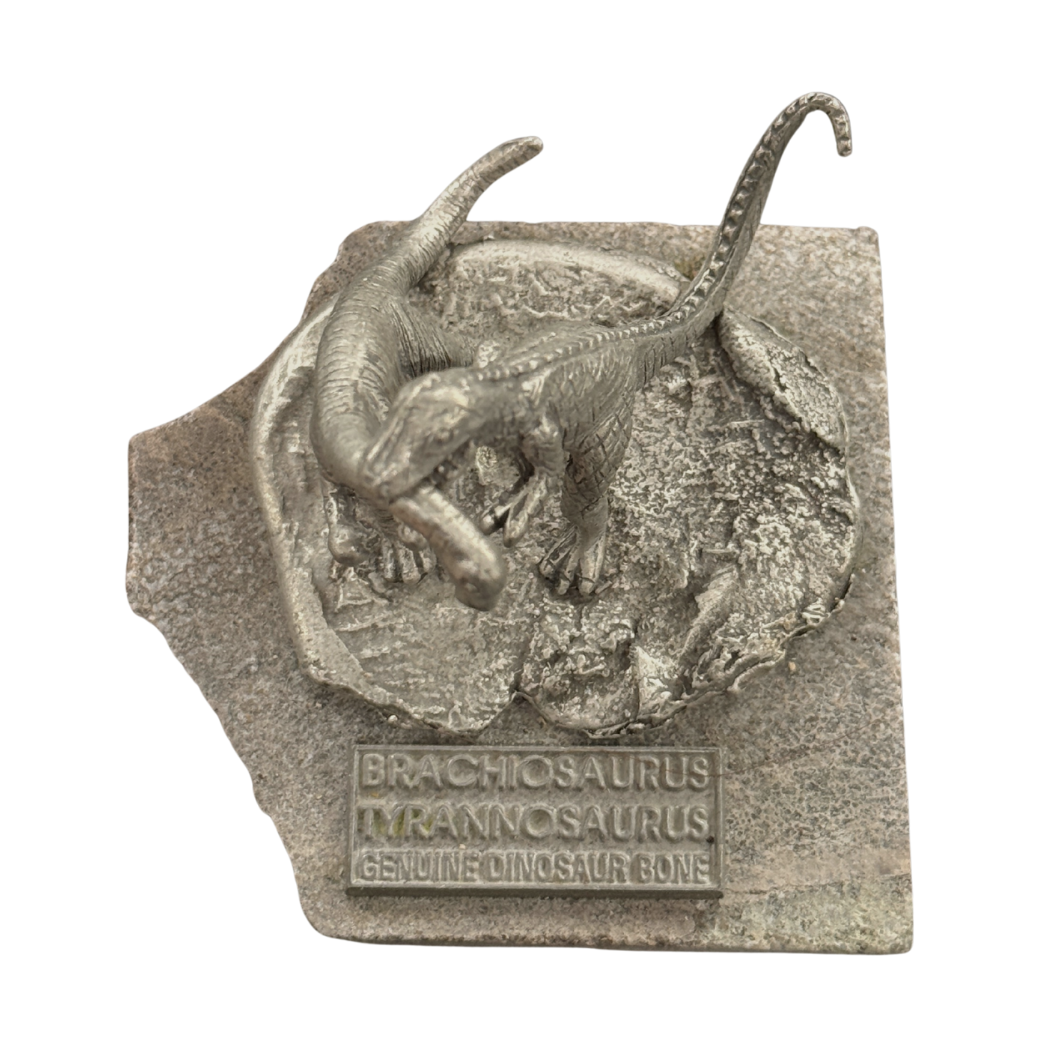 Pewter T-Rex & Brachiosaurus Scene