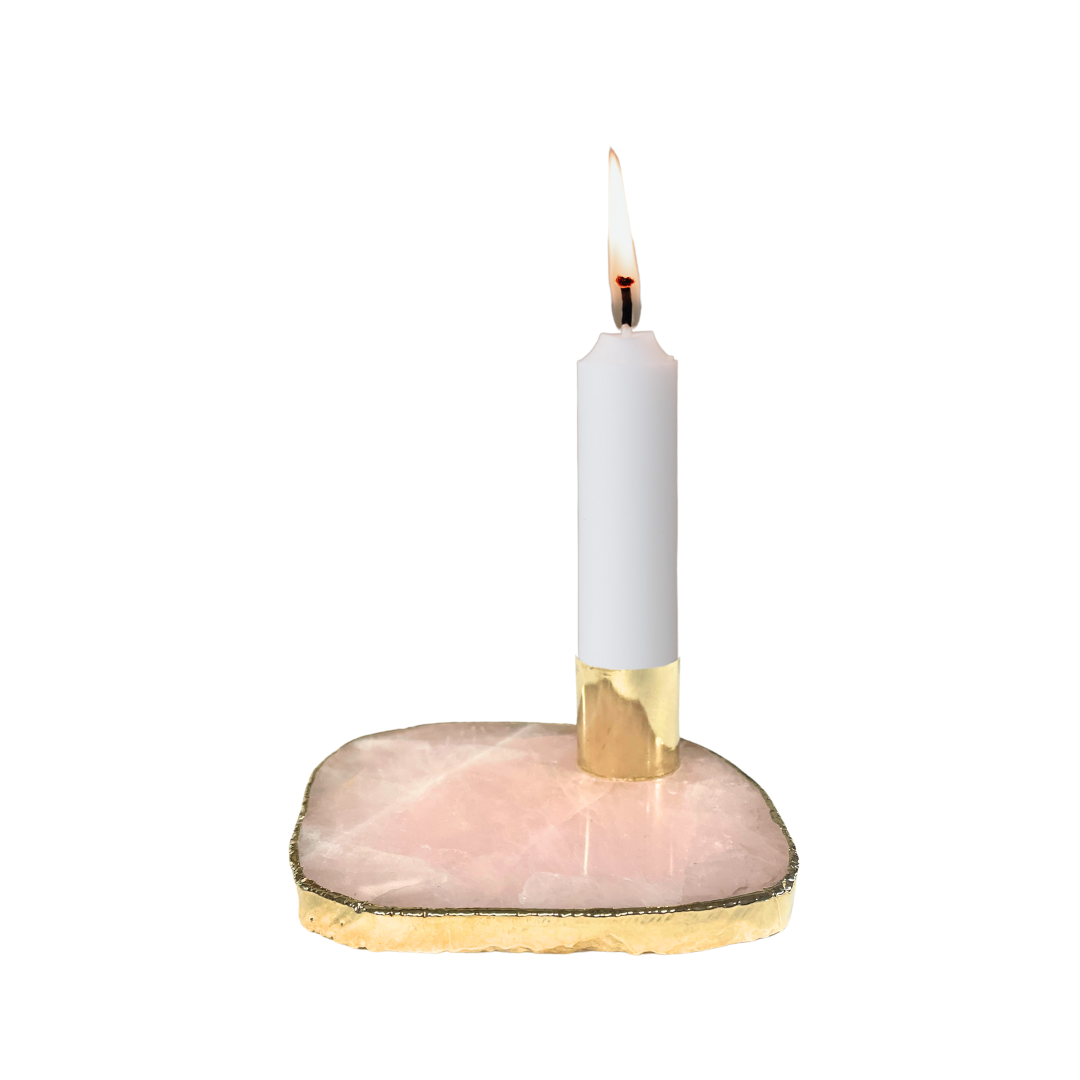 Rose Quartz Candle Holder