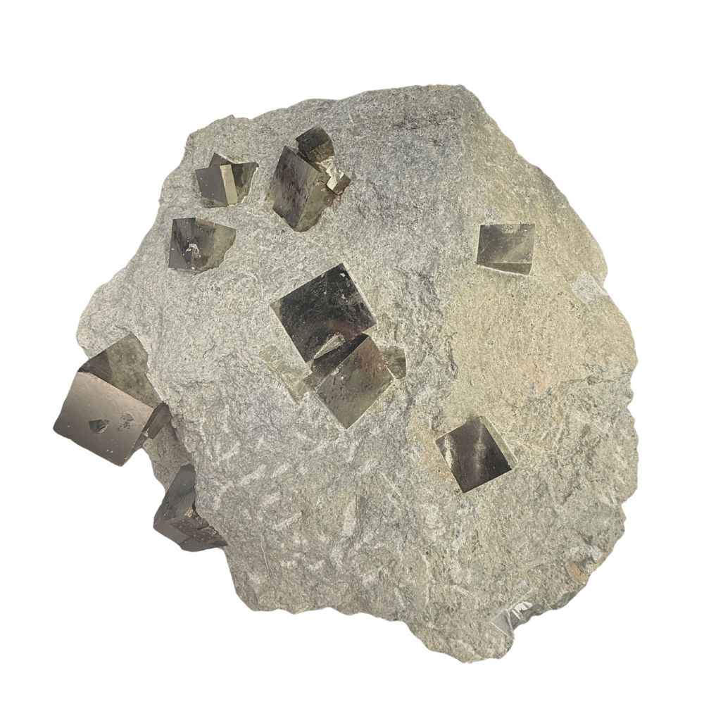 Pyrite Cubes in Matrix