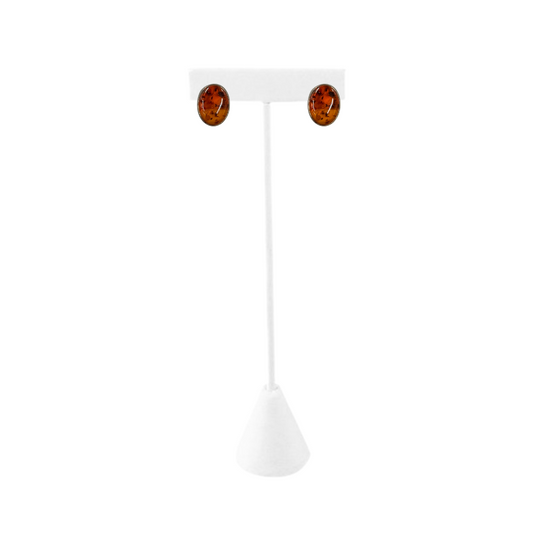 Oval Amber Stud Earrings