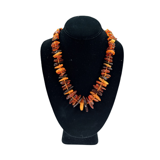 Multitone Amber Slice Necklace