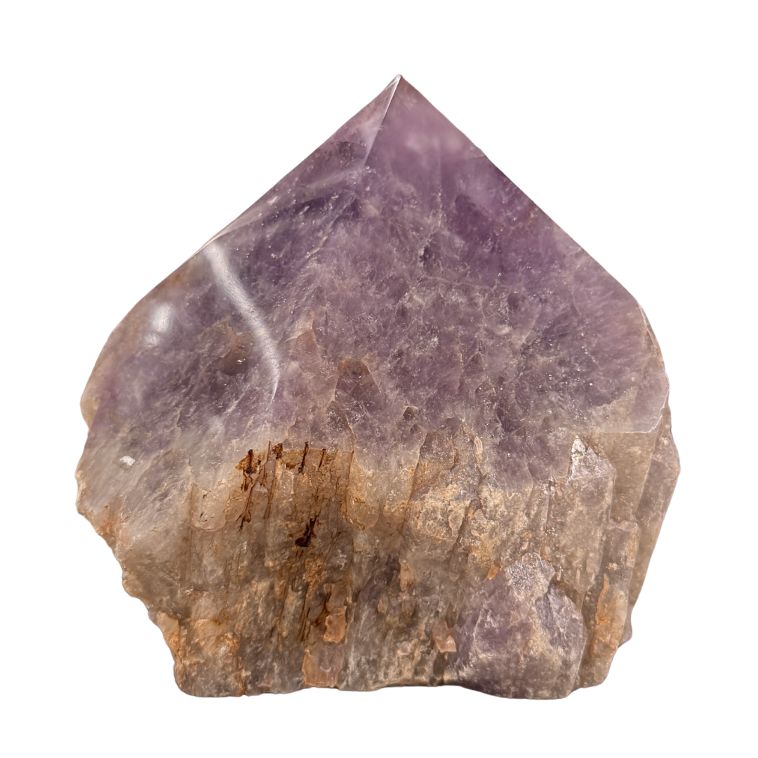 Natural Amethyst Point with Raw Base | Purple Crystal Specimen – Art By God
