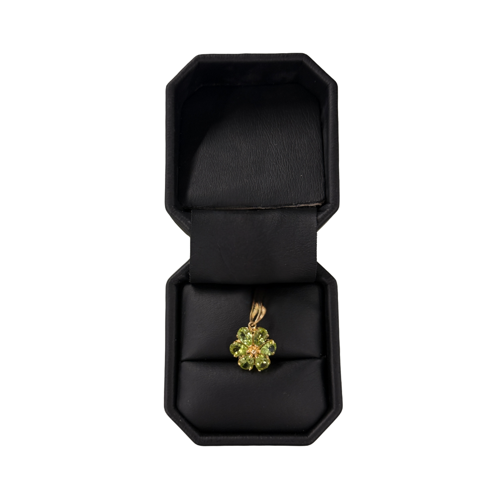 Faceted Peridot Flower Pendant