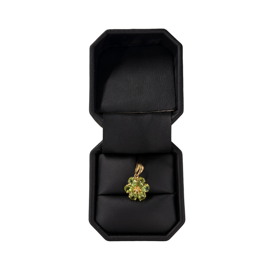 Faceted Peridot Flower Pendant