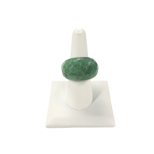 Faceted Green Aventurine Ring