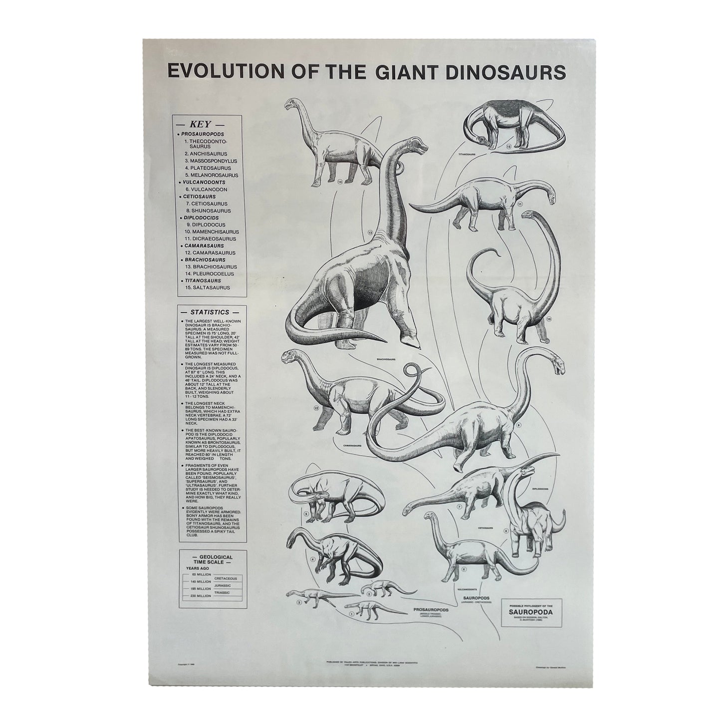 Evolution of the Giant Dinosaurs Poster