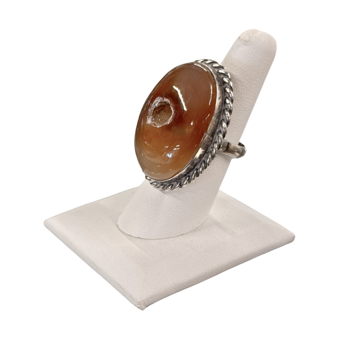 Brown Druzy Agate Ring