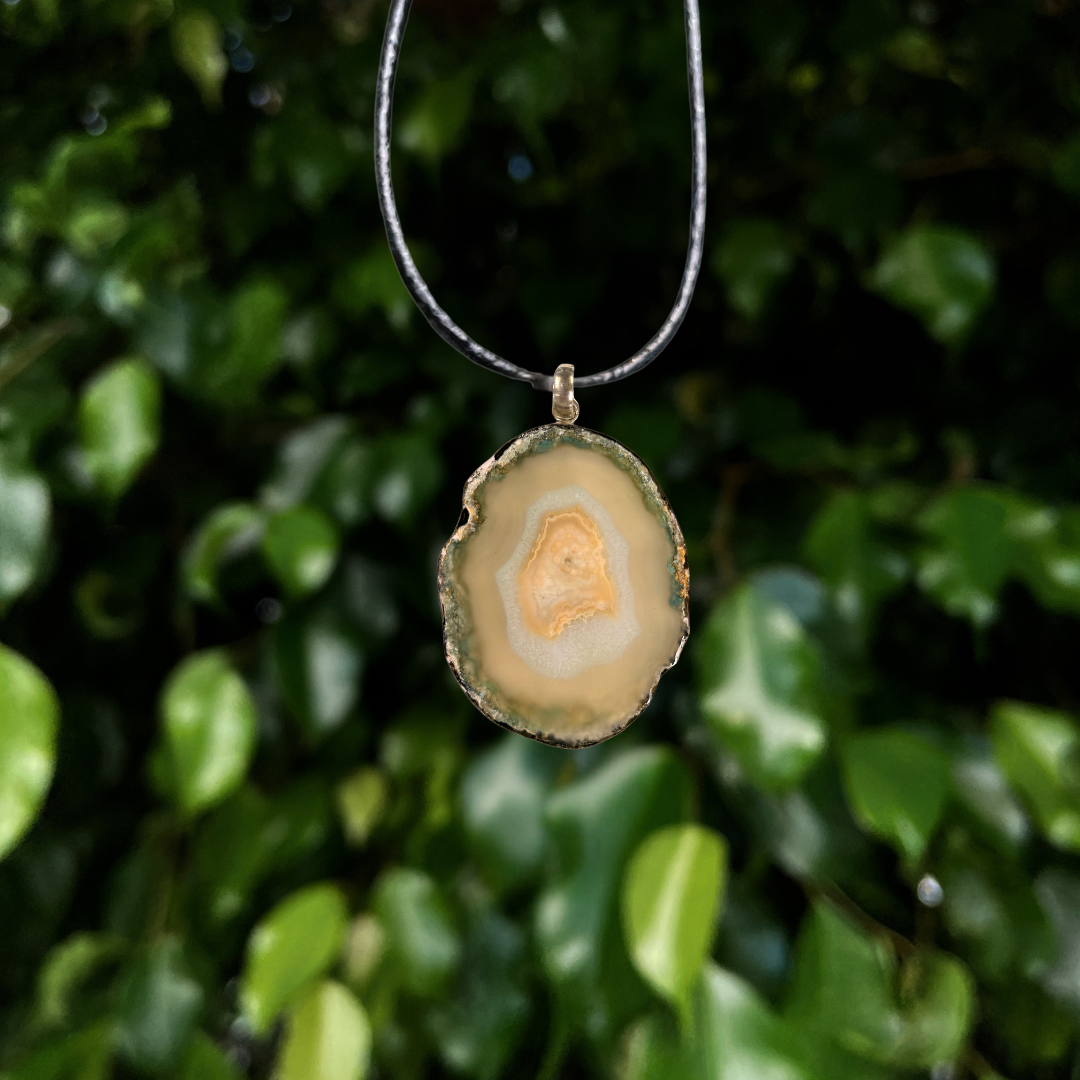 Geode Agate Slice Pendant