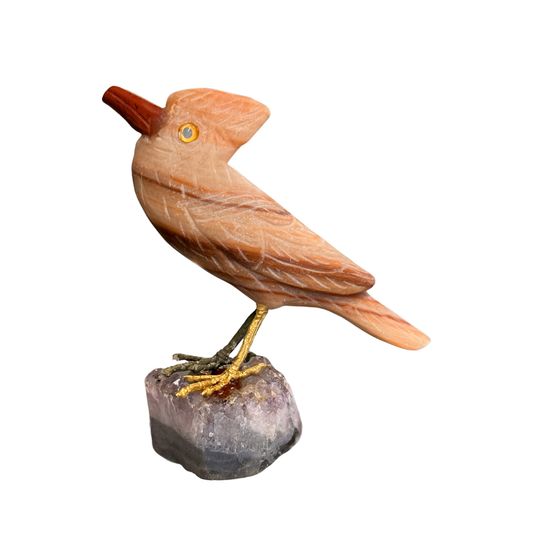 Onyx Bird on Amethyst