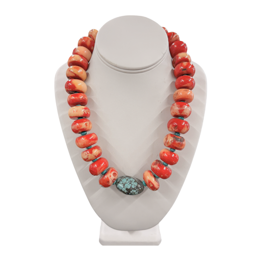 Red Coral Bead Necklace