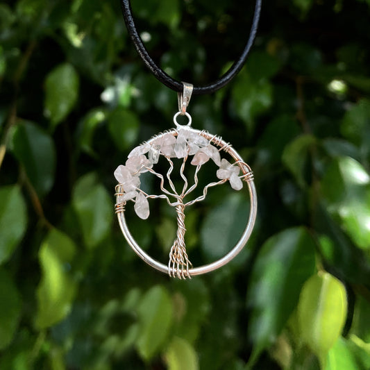 Rose Quartz Tree Pendant