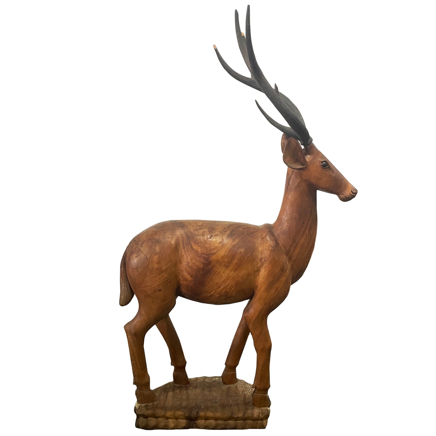 Wooden Deer Sculpture