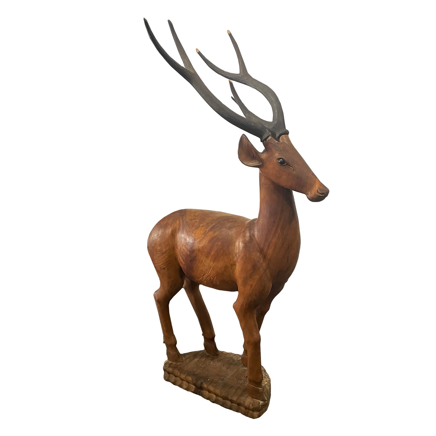 Wooden Deer Sculpture