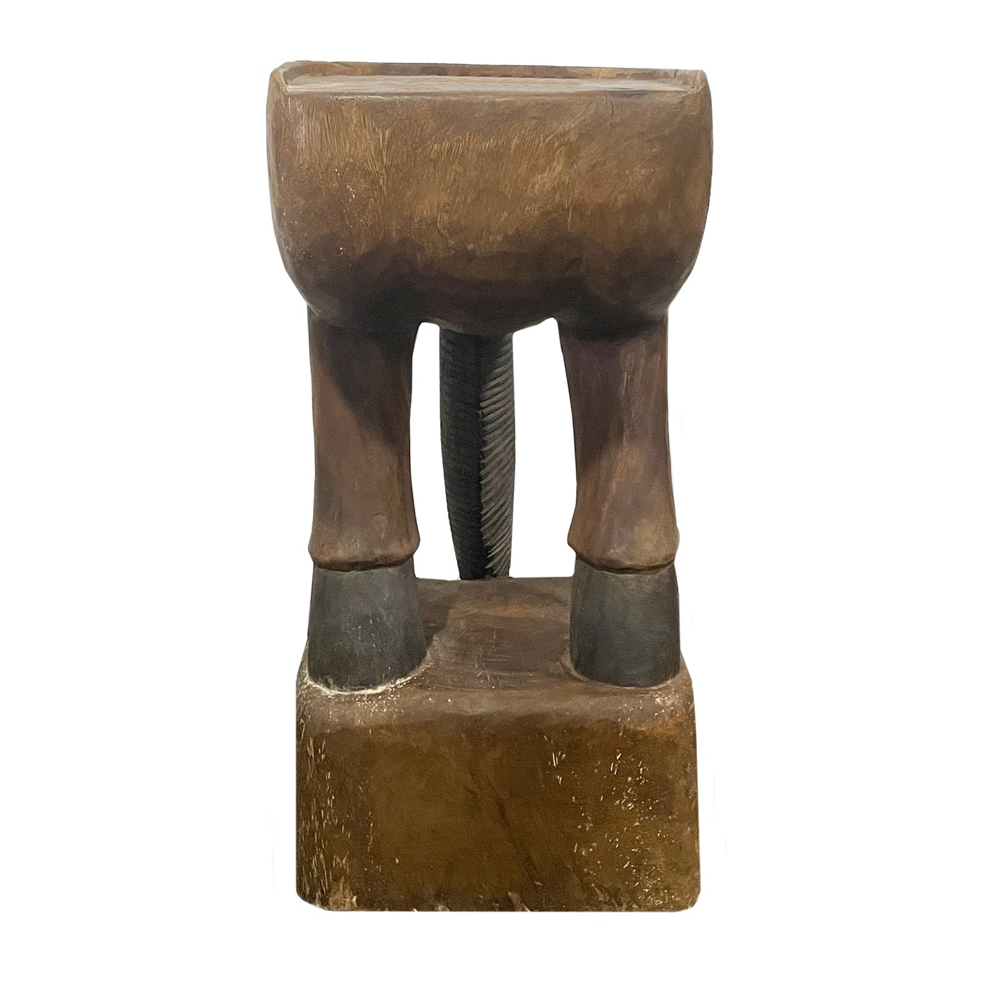 Wooden Stool with Horse Legs