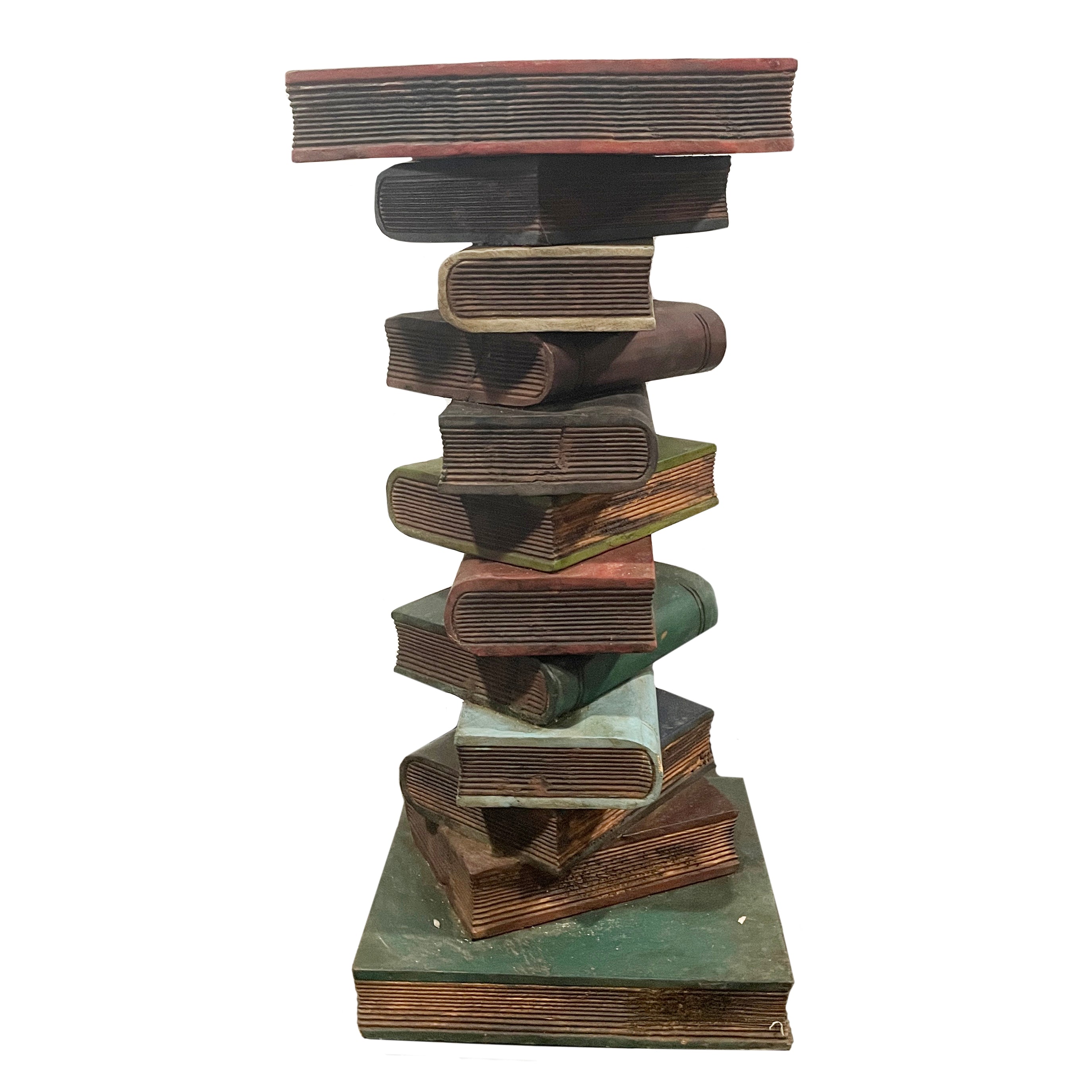 Handcrafted Wooden Book Stack Table | Artistic Sculptural Design – Art ...