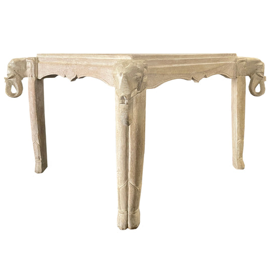 Whitewashed Elephant Table