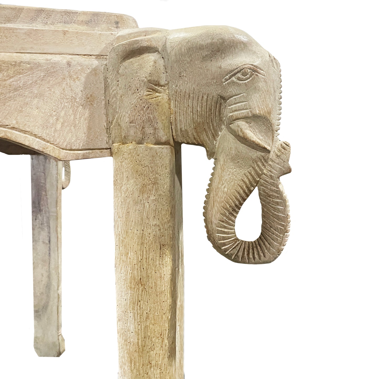 Whitewashed Elephant Table