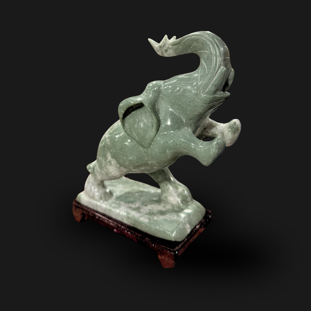 Green Jade Rearing Elephant