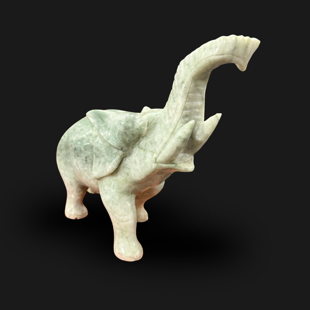 Jade Elephant with Raised Trunk