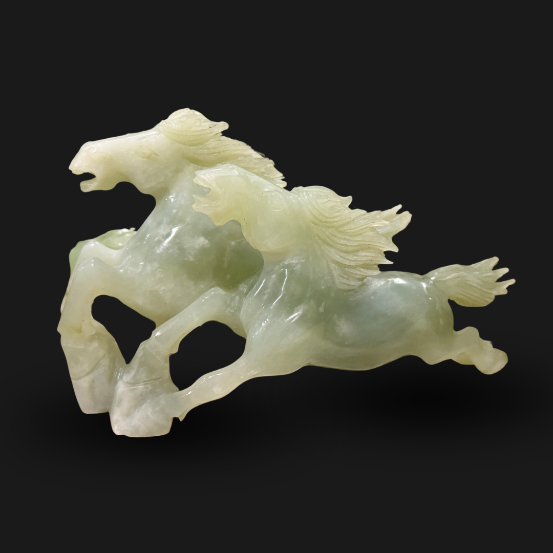 Green Jade Running Horses