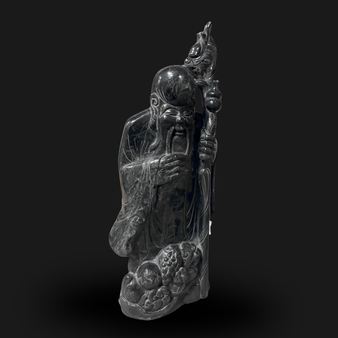 Black Jade Longevity Sage Statue