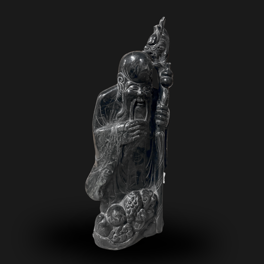 Black Jade Longevity Sage Statue