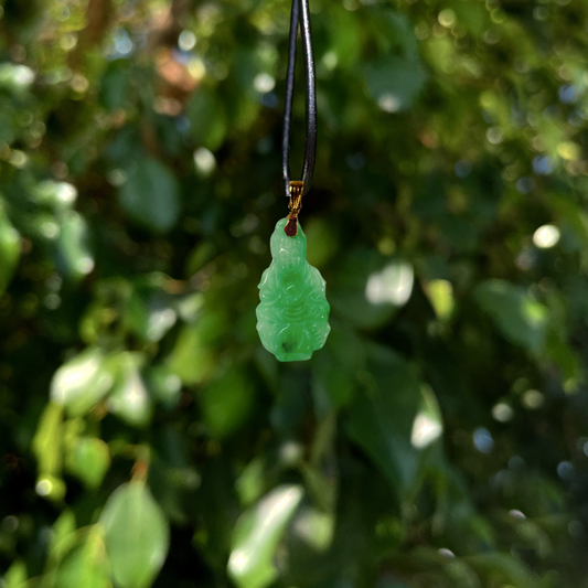 Green Jade Guanyin Pendant