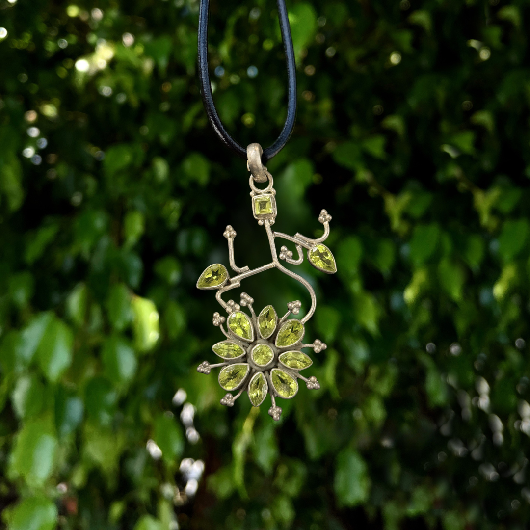 Peridot Floral Pendant