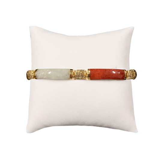 Jade, Onyx & Red Jasper Bracelet